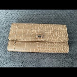 Unbranded patent tan long wallet